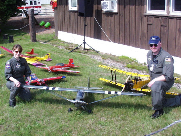 Fryberg Airport Open House w Airmen & My Planes on Display Posing Pipe Cub 8 foot wingspan